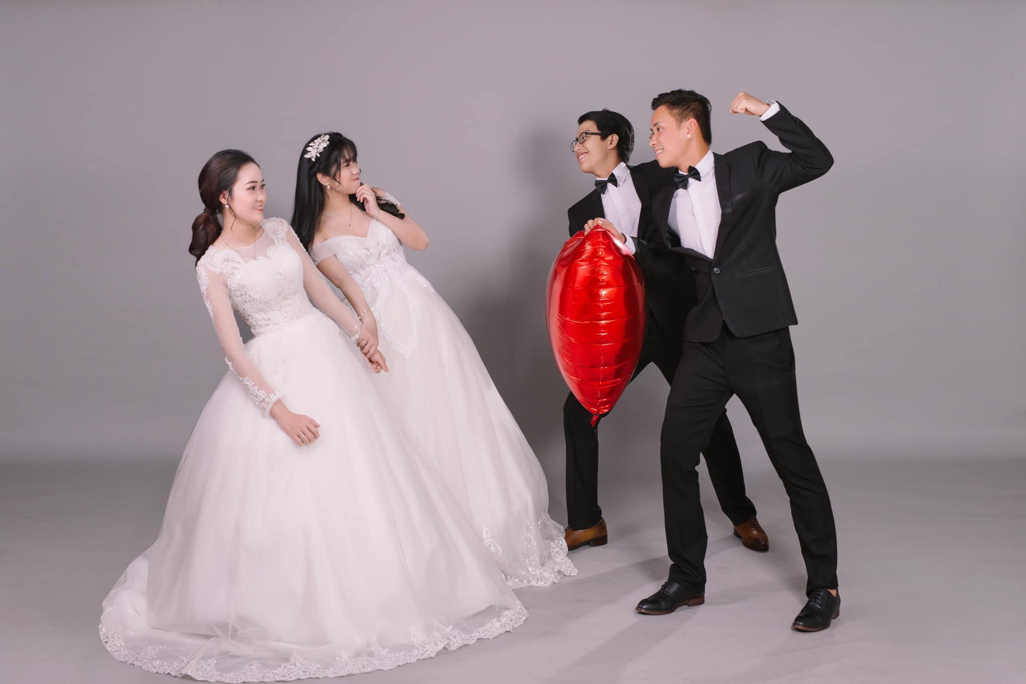 Chuyện thú vị sau bức ảnh cưới 4 người