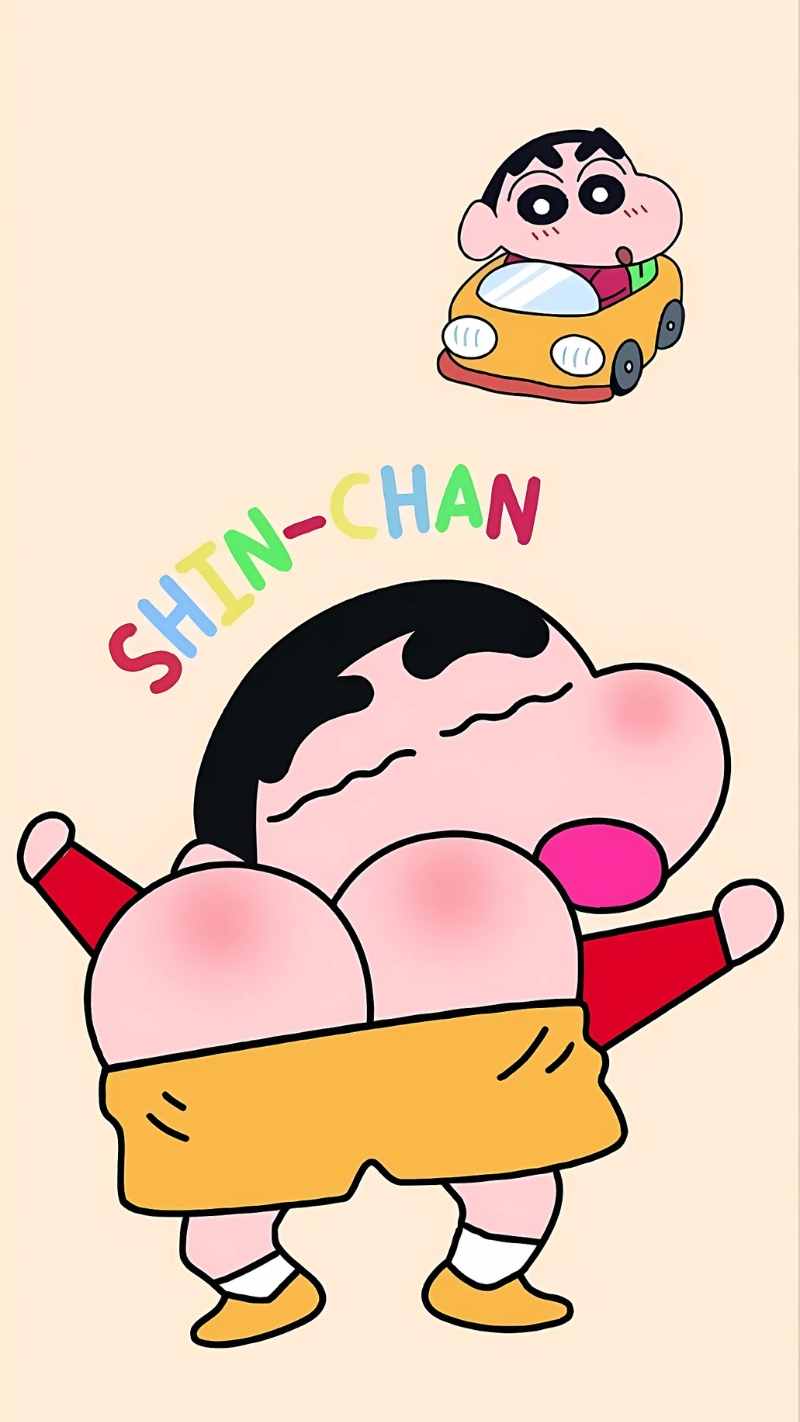 Hình nền điện thoại cu Shin cute khoe mông