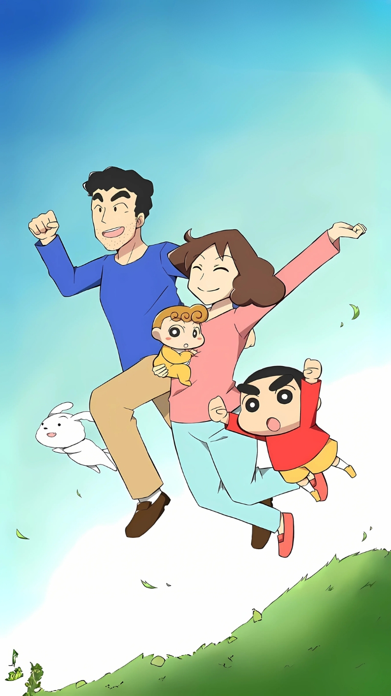 Hình nền gia đình Shin Cậu Bé Bút Chì