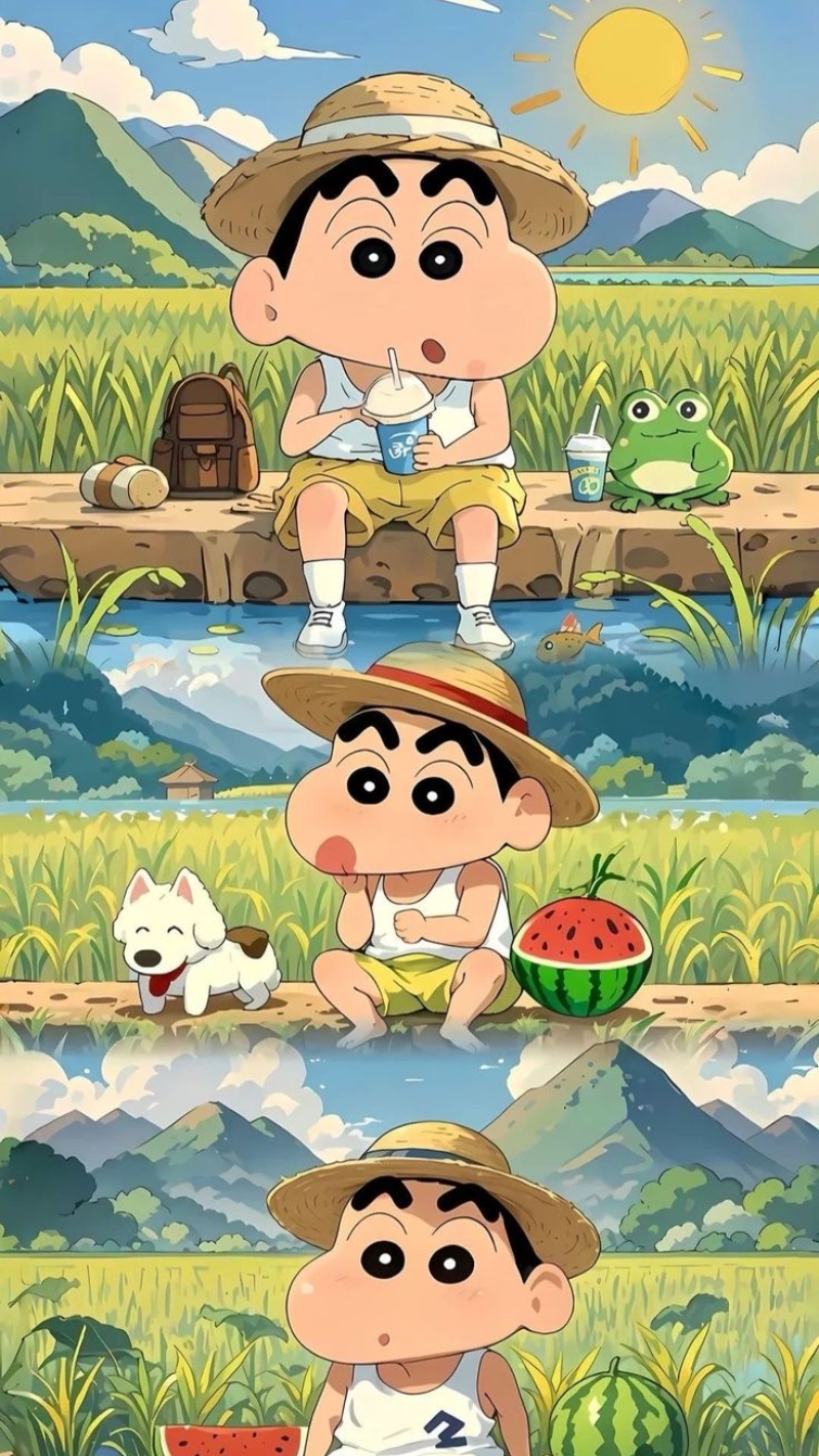 Hình nền Shin và Bạch Tuyết đáng yêu