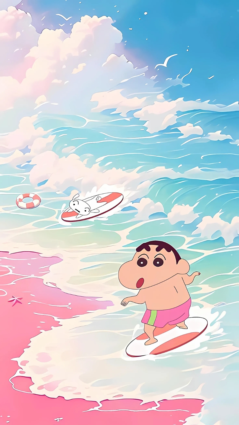 Hình nền Shin Cậu Bé Bút Chì bơi