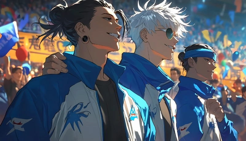 Phông nền Gojo và nhóm bạn vui nhộn đáng yêu cho desktop