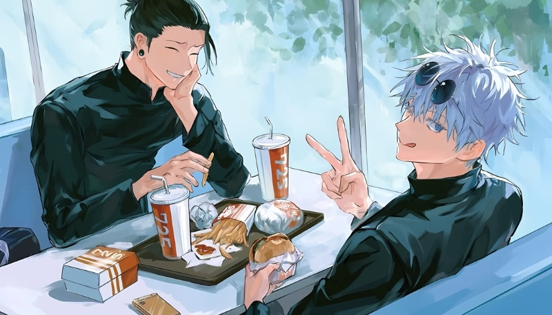 Background Gojo cùng đồng đội tinh nghịch siêu cute cho máy tính