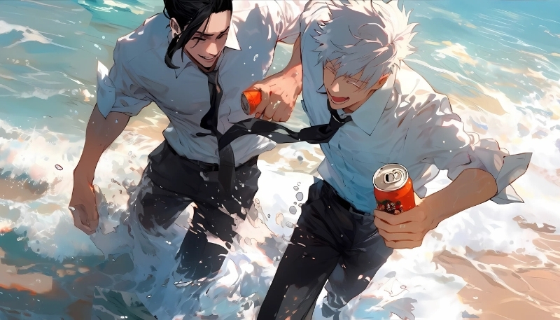 Hình ảnh Gojo và bạn thân dễ thương đáng yêu cho PC