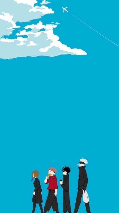 Background Gojo bên học trò vui tươi dễ thương cho máy