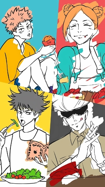 Ảnh Gojo với học trò đáng yêu cực chất cho smartphone