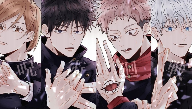 Phông nền Gojo và học sinh ngộ nghĩnh dí dỏm cho desktop