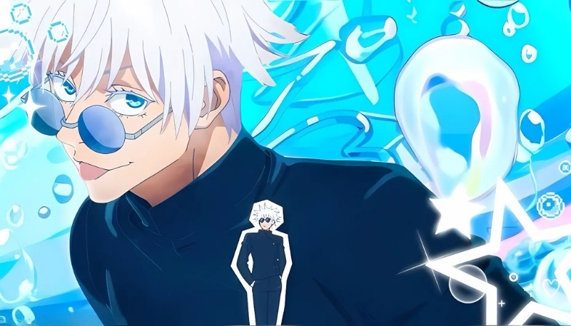 Phông nền Gojo tinh nghịch đáng yêu rạng rỡ cho desktop