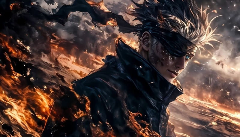 Ảnh nền Gojo chiến đấu mãnh liệt cực chất cho máy tính