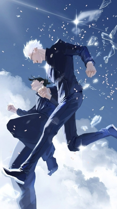 Ảnh bìa Gojo với bạn bè tinh nghịch cực dễ thương cho dế yêu