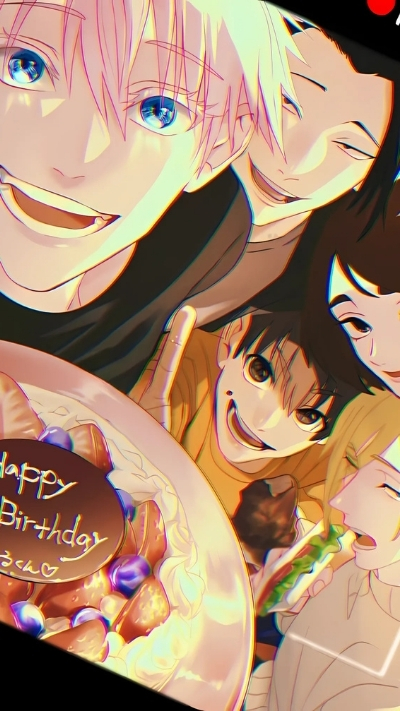 Hình trang trí Gojo cùng bạn bè ngộ nghĩnh cực đẹp cho điện thoại