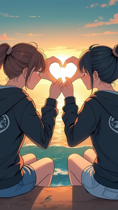 ảnh nền bạn thân 2 người dễ thương cho iphone