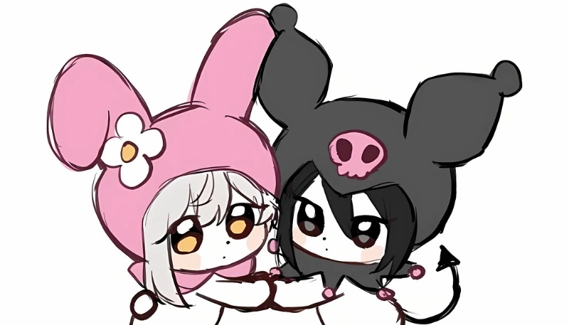 ảnh nền bạn thân chibi cute đẹp 4K