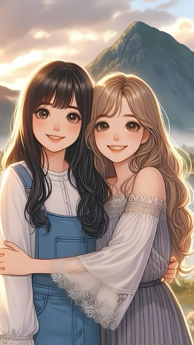 nền bạn thân đôi cute đẹp 4K cho android