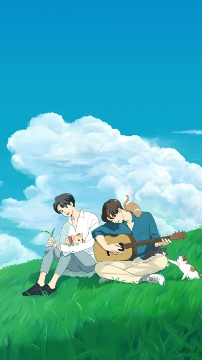 nền bạn thân nam manga full HD cho iphone