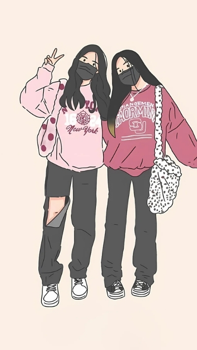 wallpaper bạn thân nữ ngầu 2 người đẹp sắc nét