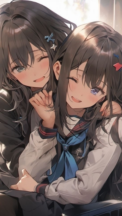 nền bạn thân anime 2 người đẹp sắc nét cho android