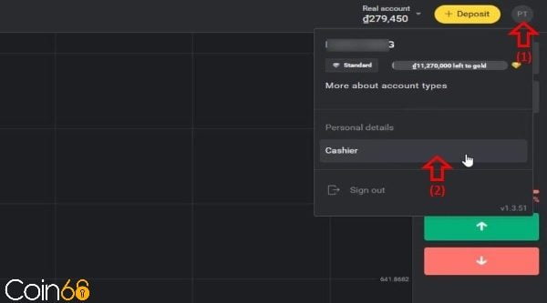 Hướng dẫn rút tiền trên sàn Binomo