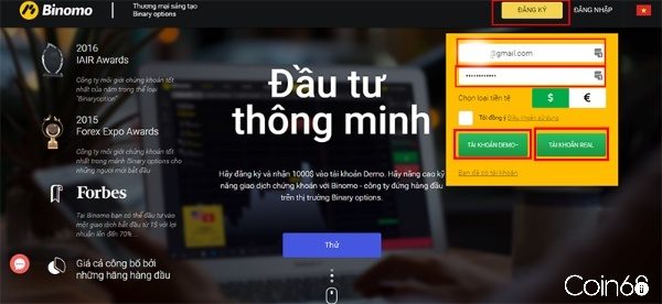 Đăng ký sàn giao dịch Binomo
