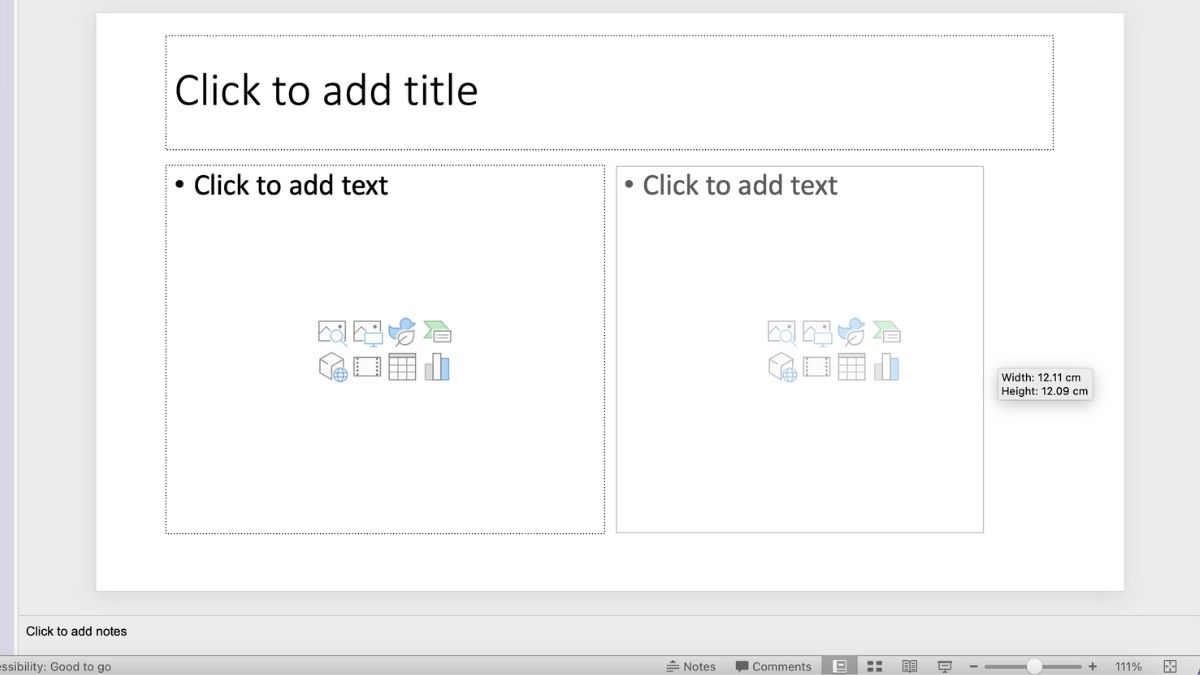 Nhấn giữ chuột và điều chỉnh kích thước bố cục slide layout theo mong muốn