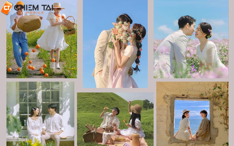 Concept chụp ảnh đôi tạo biểu cảm dễ thương 