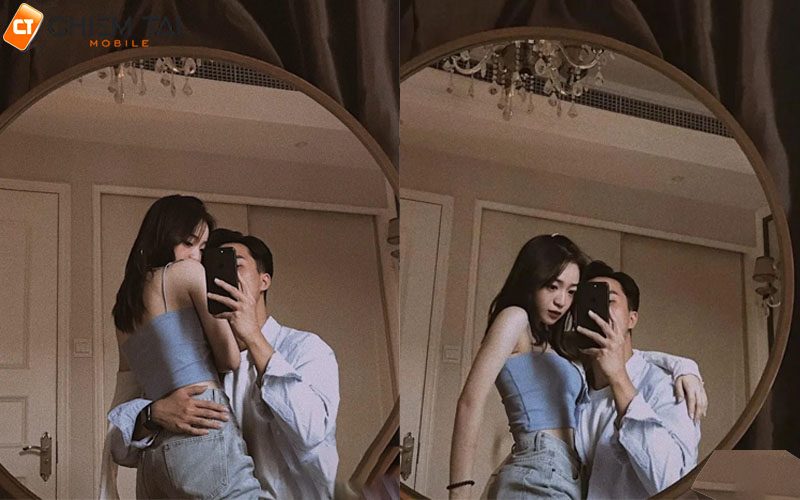 Cách tạo dáng chụp ảnh 2 người bạn thân thông qua gương