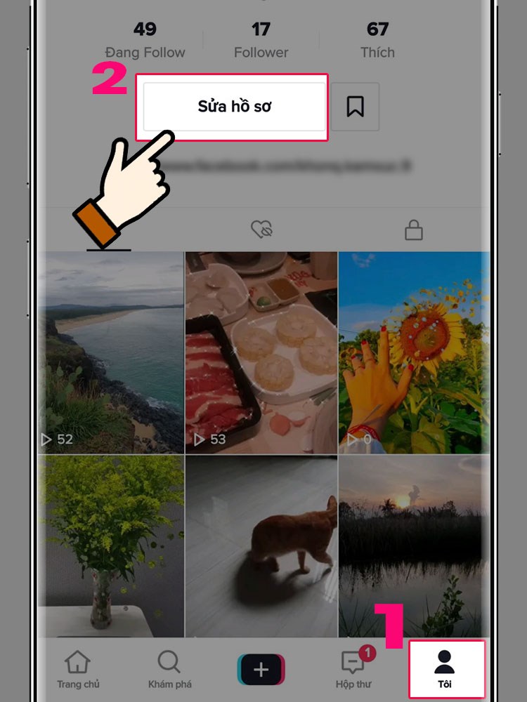 Vào mục Tôi > Chọn Sửa hồ sơ