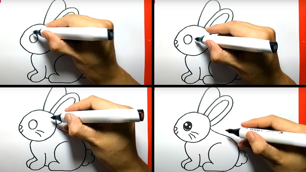 Cách vẽ con thỏ vẽ mắt thỏ