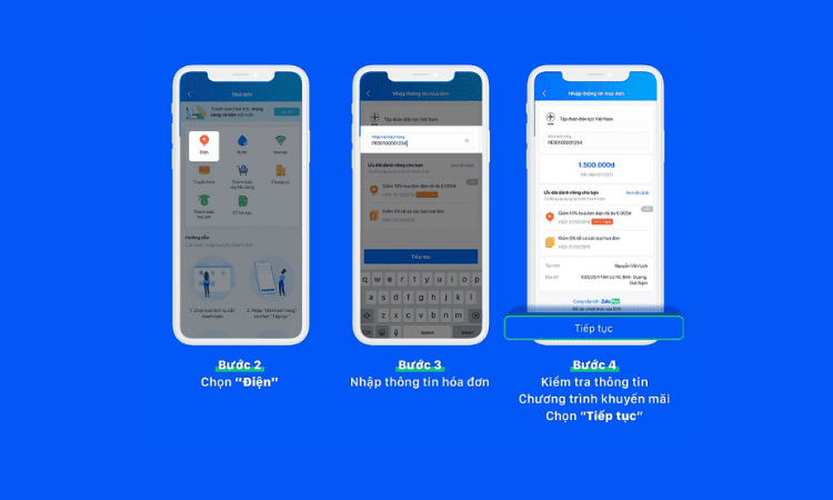 nộp tiền điện online qua ứng dụng Zalo