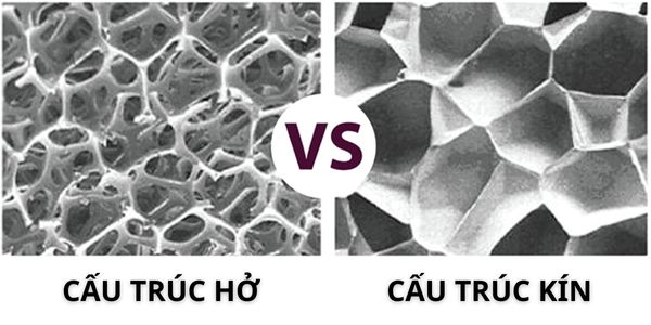 Bọt xốp có cấu trúc hở và cấu trúc kín
