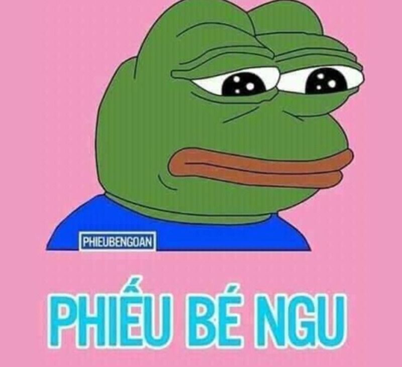 Meme ếch xanh phiếu bé ngu
