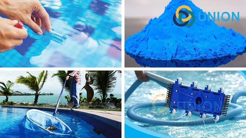 Các bước sử dụng phèn xanh diệt rêu tảo hồ bơi