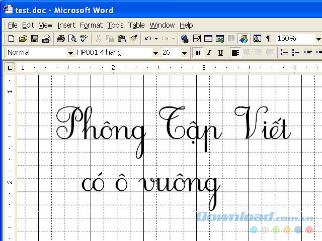 Bộ font chữ luyện viết