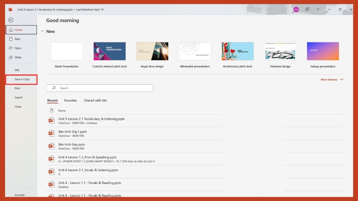 Chuyển đổi thủ công định dạng đuôi file PowerPoint