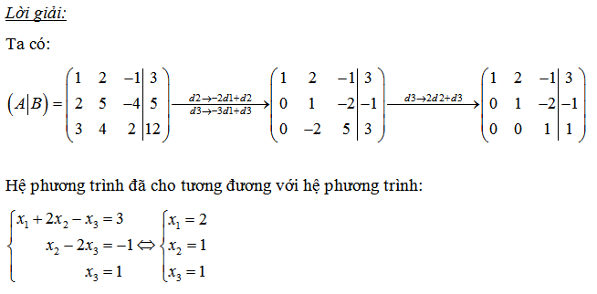 cách giải hệ phương trình bằng phương pháp gauss