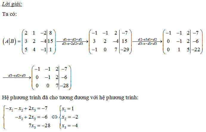 giải hệ phương trình bằng phương pháp gauss