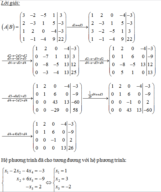 giải hệ phương trình tuyến tính bằng phương pháp gauss
