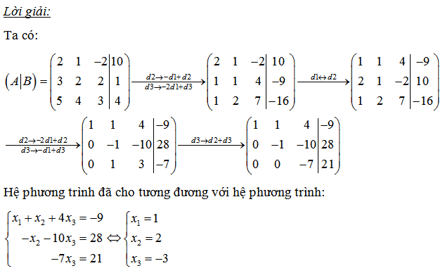 Giải hệ phương trình tuyến tính bằng phương pháp gauss