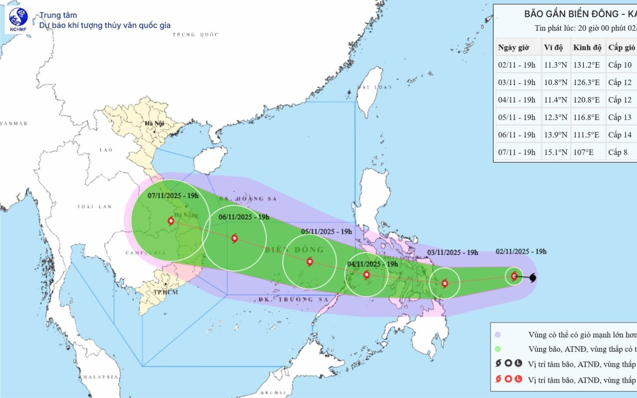 BÃO SỐ 13 (Bão KALMAEGI) giật cấp 15 đổ bộ vào các tỉnh Đắk Lắk - Gia Lai