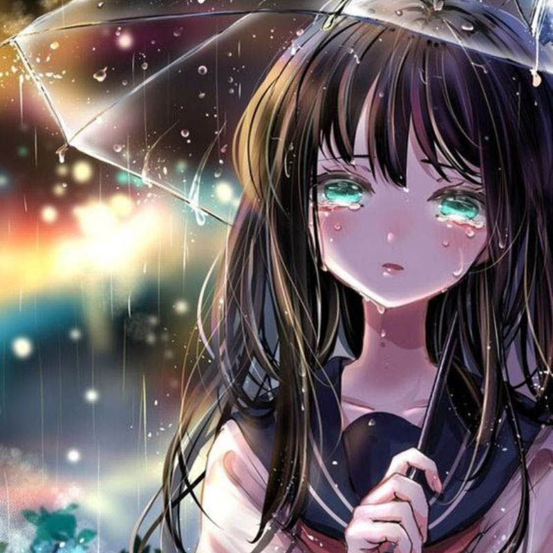 Ảnh anime nữ buồn thường sử dụng màu sắc lạnh hoặc tối