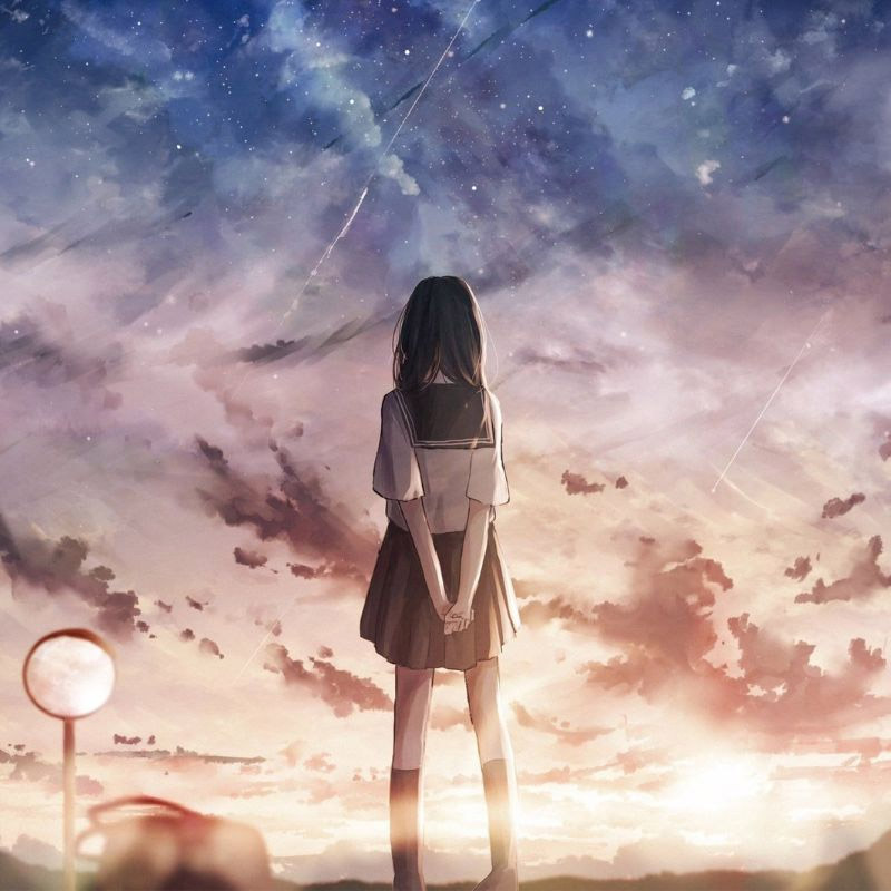 Ảnh anime nữ buồn gắn liền với sự cô độc