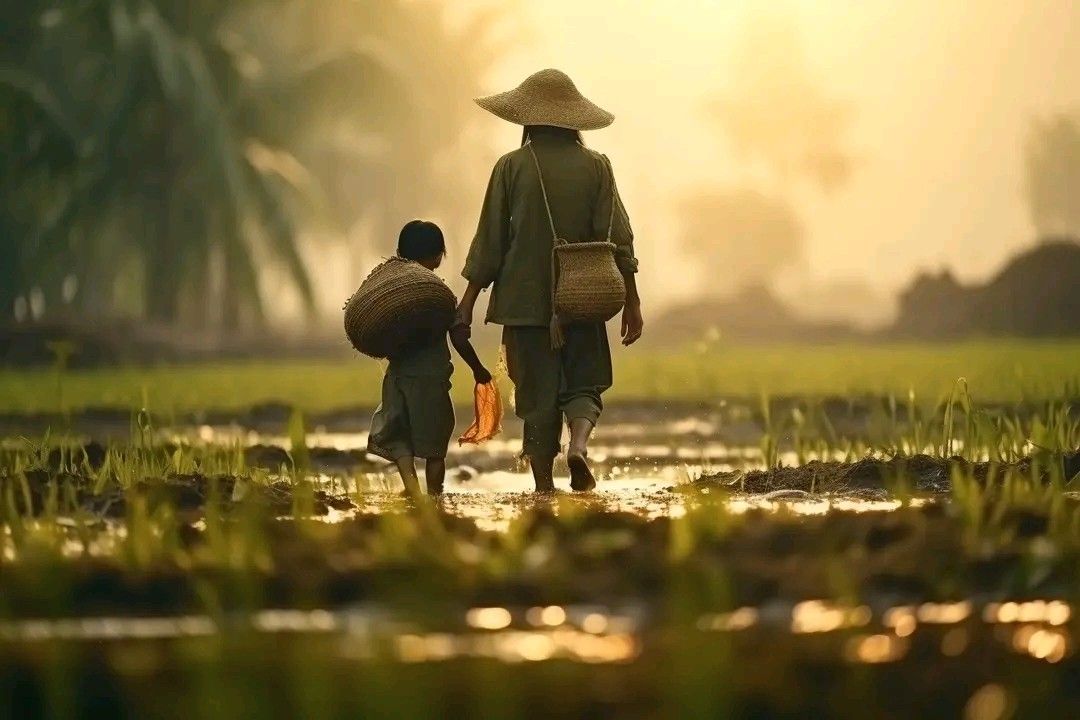 Hình ảnh bình yên ở quê lúc trời chiều mát và dịu dàng