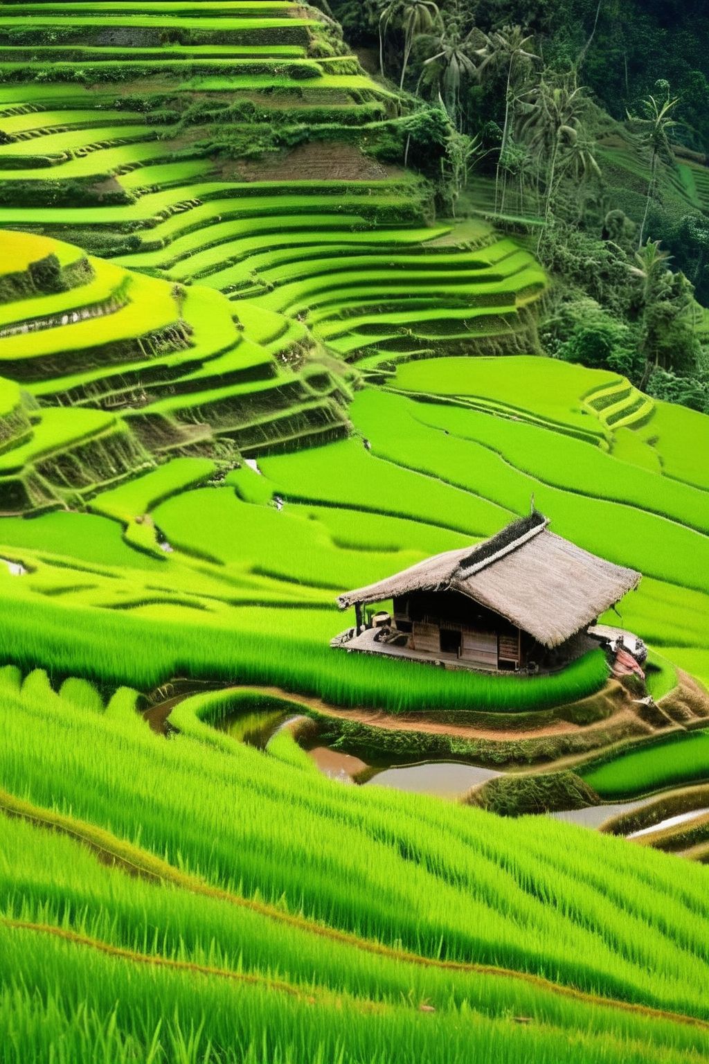 Hình ảnh đồng quê đẹp nhất là ruộng bậc thang mùa đỏ ai lấp lánh