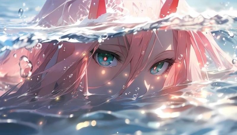 hình nền anime màu xanh dương