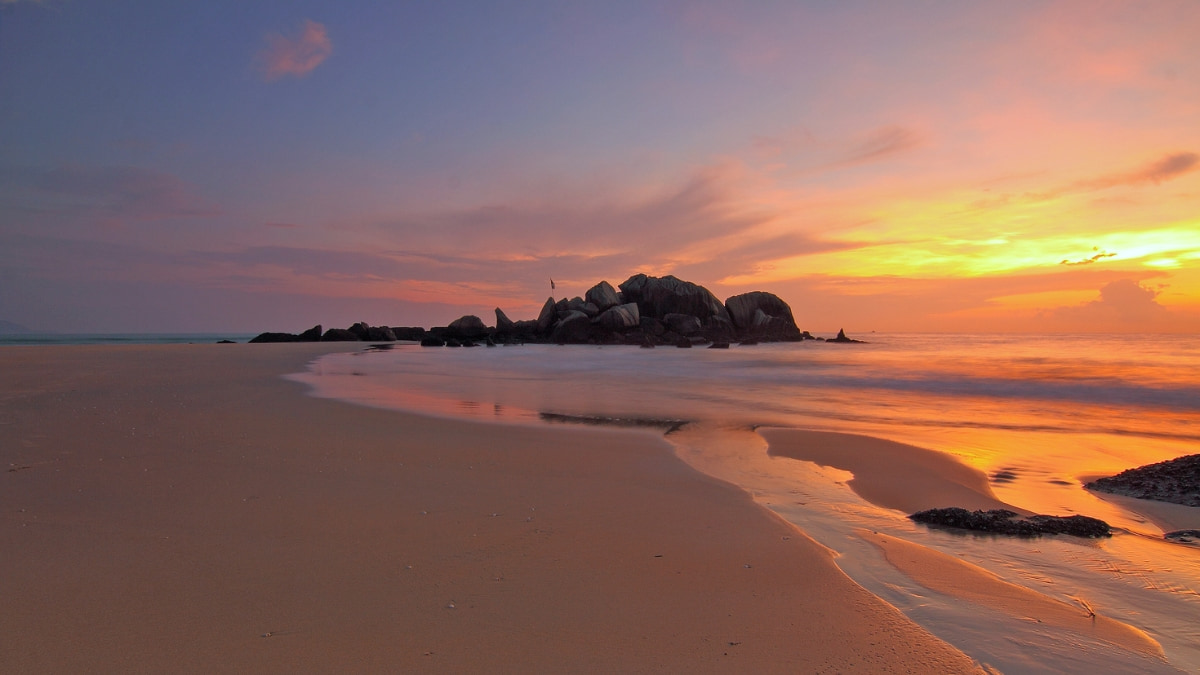 Hình nền PowerPoint biển hoàng hôn cực đẹp