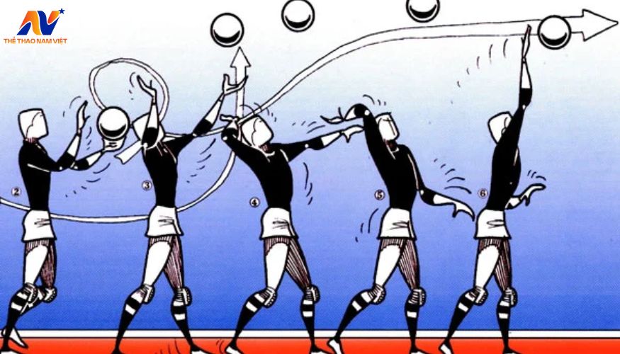 Kỹ thuật đánh bóng trong cách phát bóng chuyền thấp tay