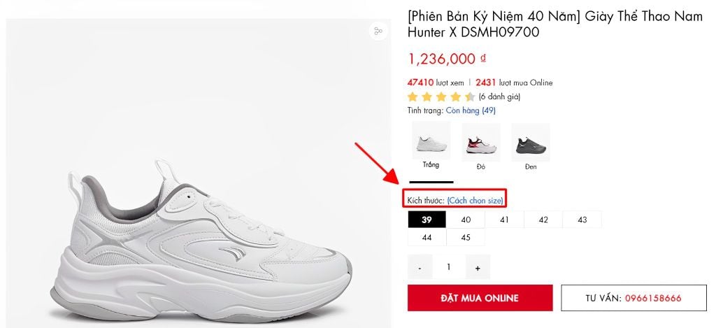 Vớ Cổ Cao Biti's Helio Logo Màu Trắng ASBG00150TRG