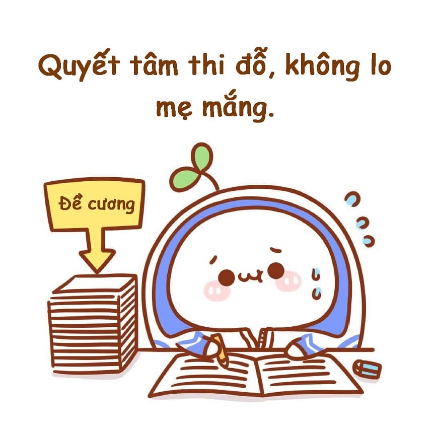 Meme chúc thi tốt dễ thương và đơn giản