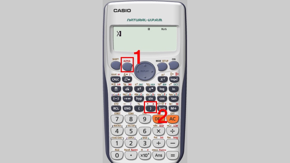 Cách viết chữ X trên máy tính Casio 580, 880, 570