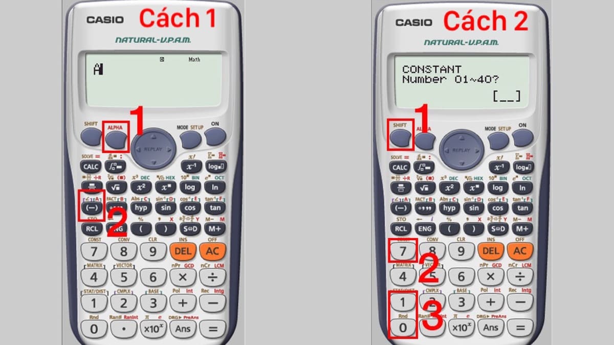 Cách viết chữ trên máy tính Casio fx580vnx, fx-500ms từ A - Z